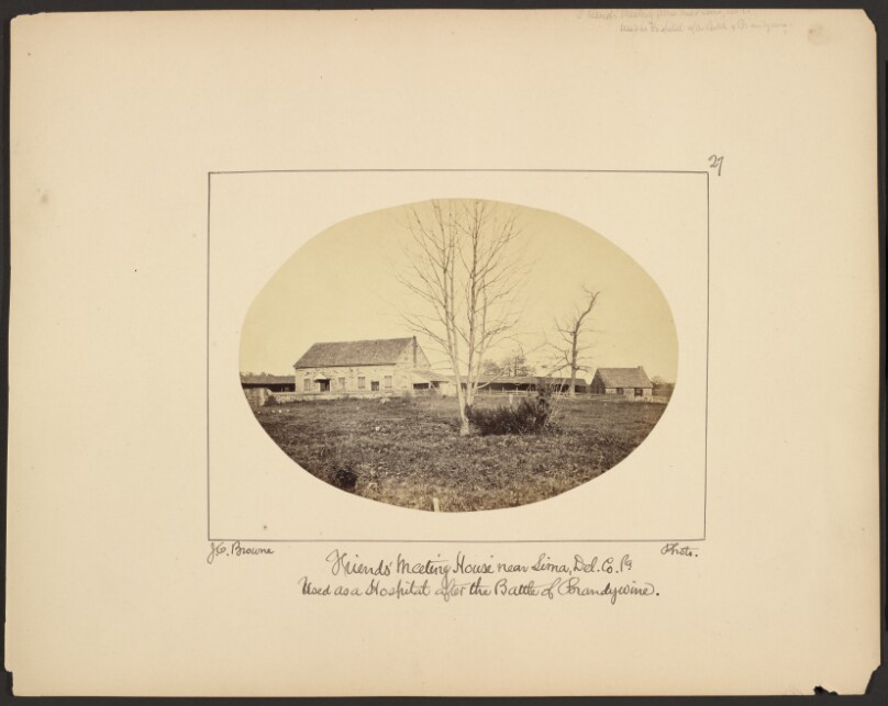 Friends' Meeting House near Lima, Del Co. Pa. Used as a Hospital after the Battle of Brandywine