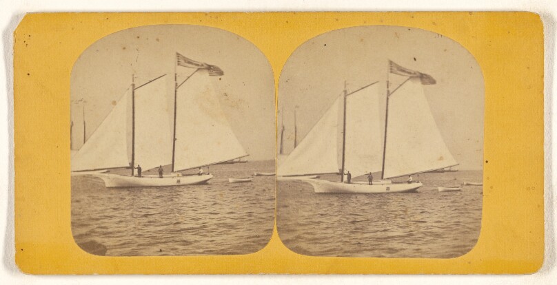 [Sailboat in harbor, Newport, R.I.]