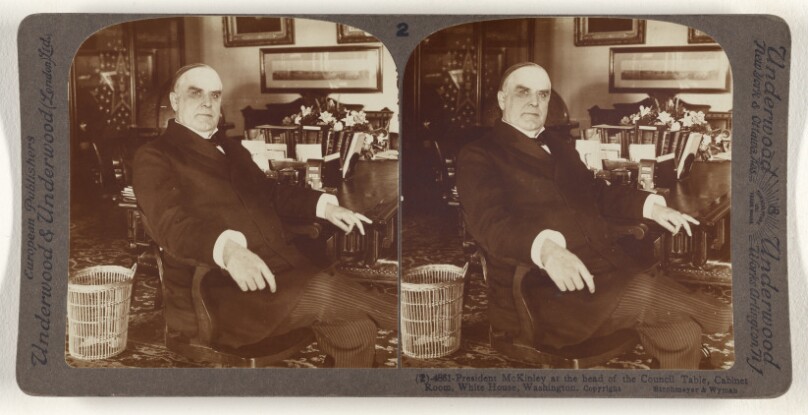 President McKinley at the head of the Council Table, Cabinet Room, White Room, White House, Washington.