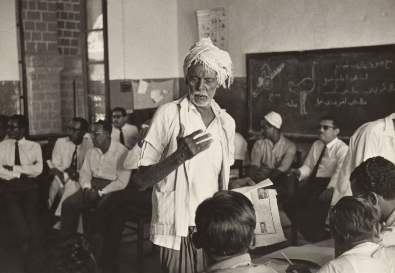 A Voter During the Elections Sponsored by the British in Aden Prior to Their Leaving that Protectorate in South Arabia
