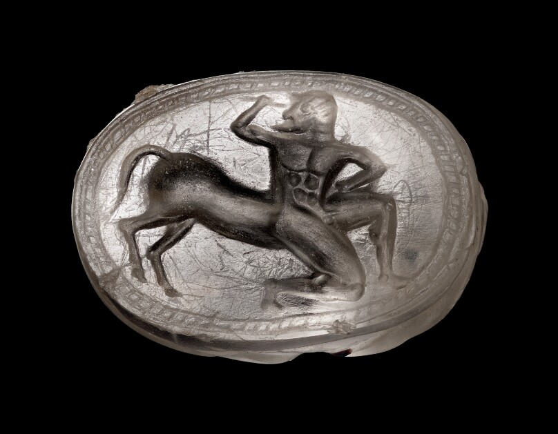 Engraved Scarab with Running Centaur