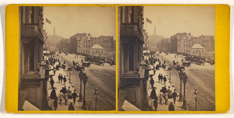 Princes Street, Edinburgh, looking to the Calton Hill.