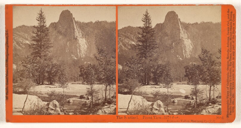 The Sentinel. Front View, 3270 feet. Yosemite Valley, Mariposa Co., Cal.