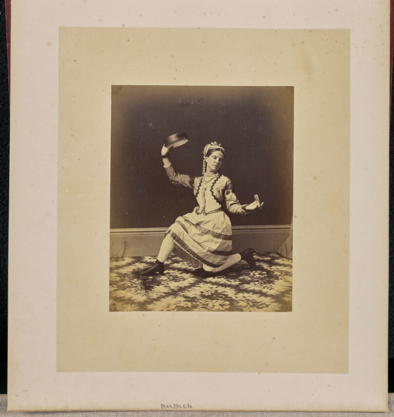 [Portrait of a woman with musical instruments]