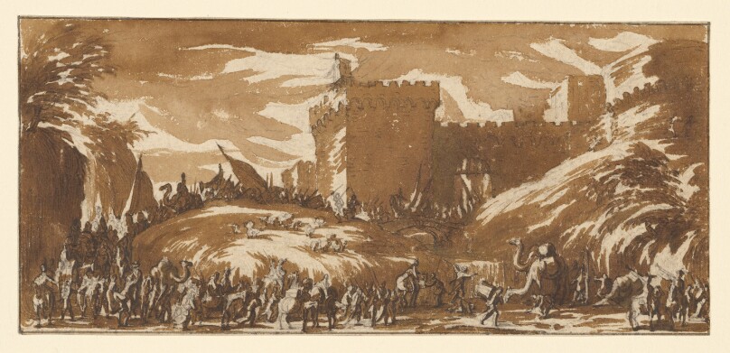 An Army Leaving a Castle