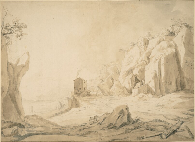 Landscape with a Road below Cliffs near Bracciano