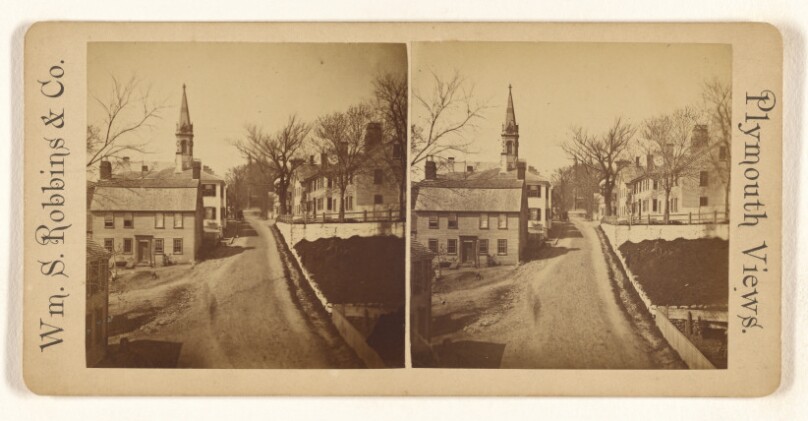 Leyden Street - First Street laid out by the Pilgrims.