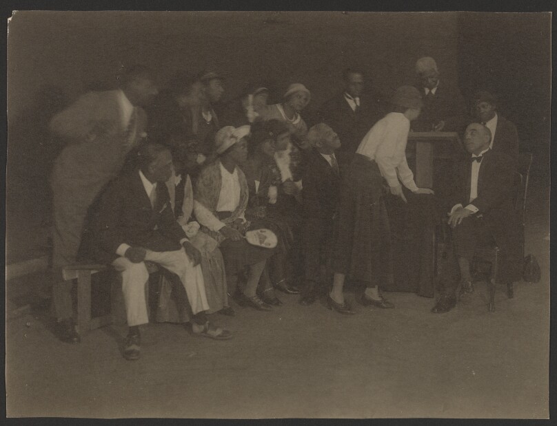 [Group of People Congregated in a Black Church]