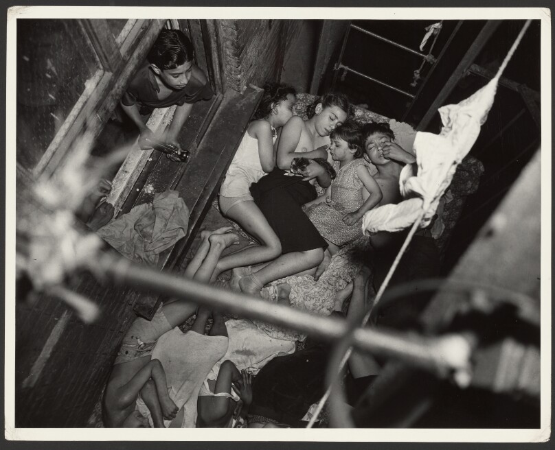 [Heat Spell, Children Sleeping on the Fire Escape, the Lower East Side]