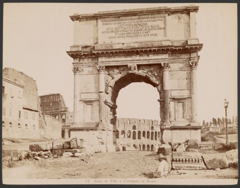 Arco di Tito e Colosseo in Roma