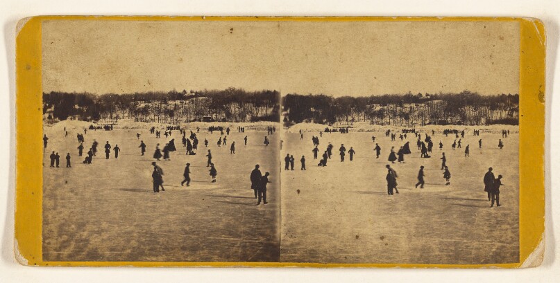Central Park. Skating Scene in Central Park, Winter 1866.