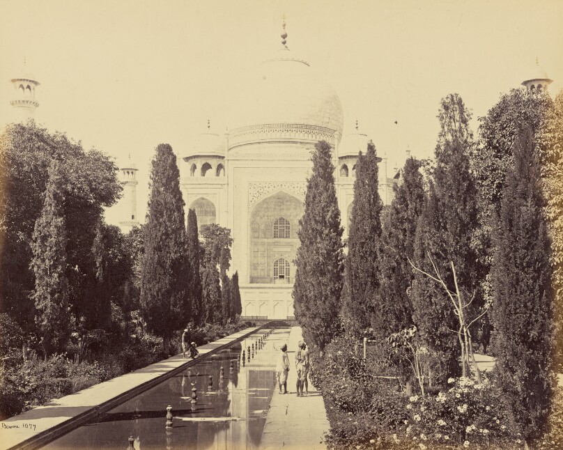 Agra; The Taj, from the Fountain