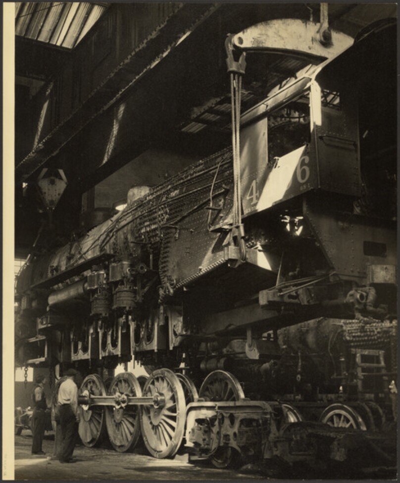 [Locomotive in factory]