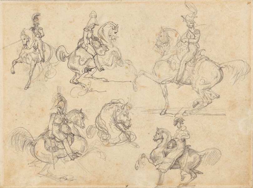 Horses and Riders (recto); Horses (verso)
