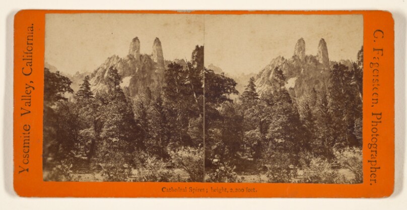 Cathedral Spires; height, 2,200 feet.