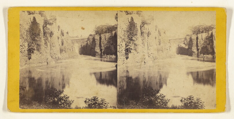 Passaic Falls, N.J. The Falls and Bridge across the Gully, from the Basin or Whirpool.
