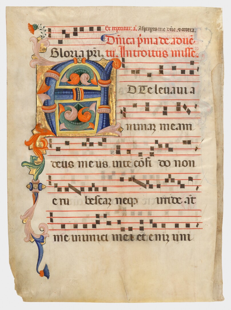 Decorated Initial A, leaf from a gradual