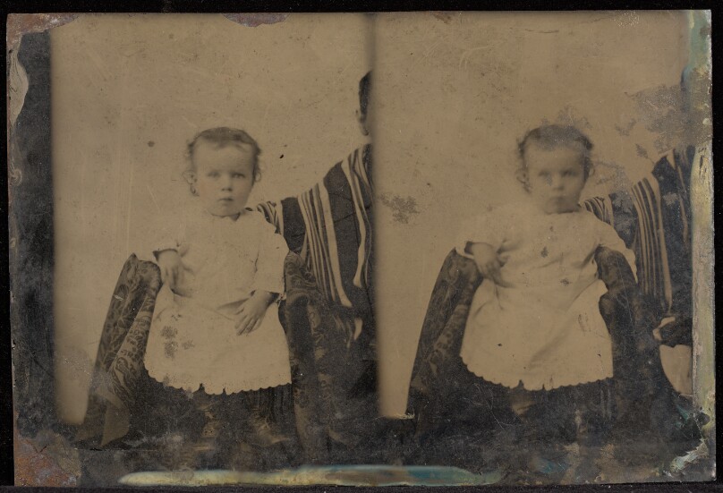 [Double portrait of a little girl]