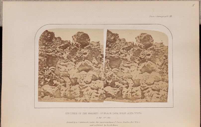 Specimen of the malpays of black lava near Alta Vista