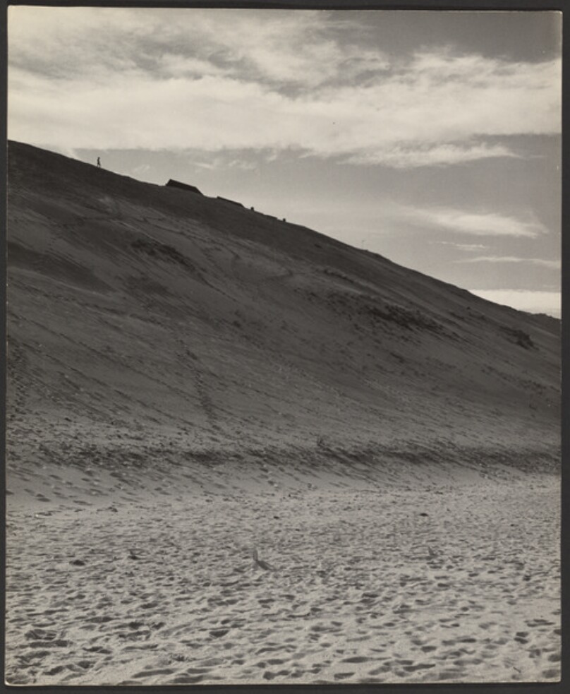 [Landscape with sandy hill]