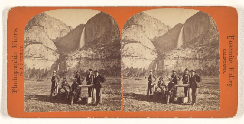 [Party at Yosemite Falls, California]