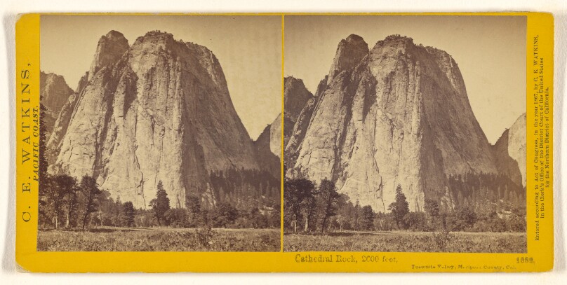 Cathedral Rock, 2600 feet, Yosemite Valley, Mariposa County, Cal.