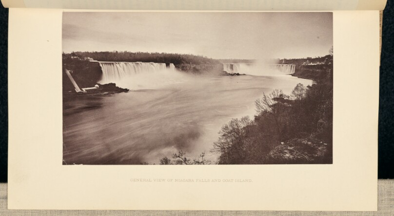 General view of Niagara Falls and Goat Island