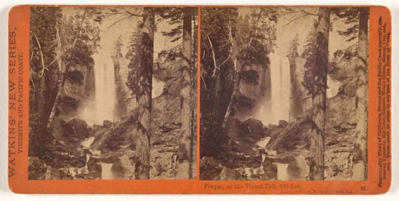 Piwyac, or the Vernal Fall at low water, 300 feet, Yosemite Valley, Mariposa County, Cal.