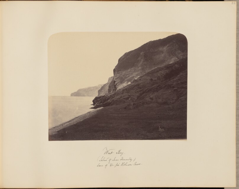 West Bay (Island of Juan Fernandez). Scene of "De-foe's" Robinson Crusoe.