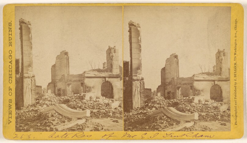 [Late Residence of Mr. E.J. Tinkham, Ruins of the Chicago Fire, 1871]