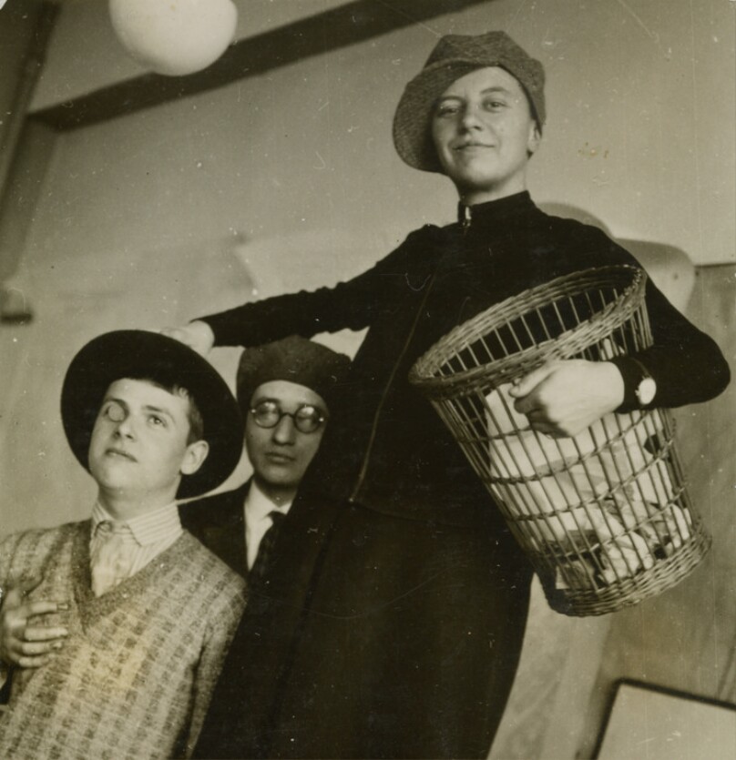 [Three Students Clowning]