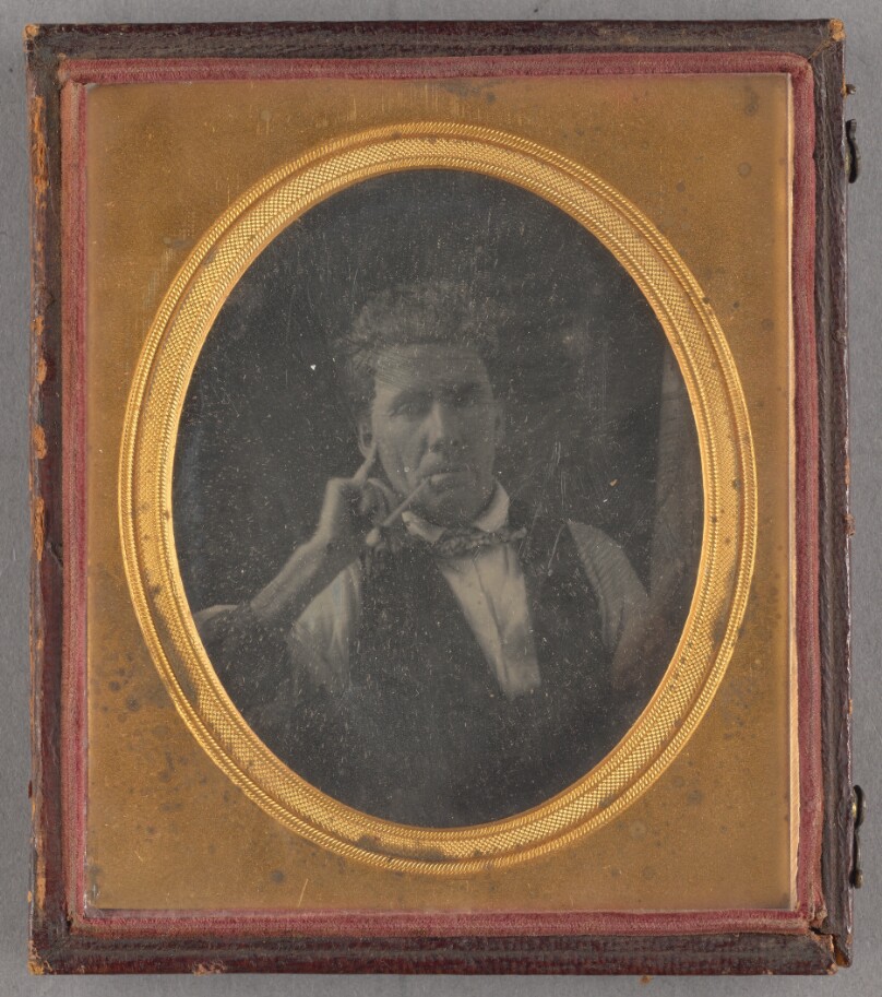 [Portrait of a Man Smoking a Pipe]