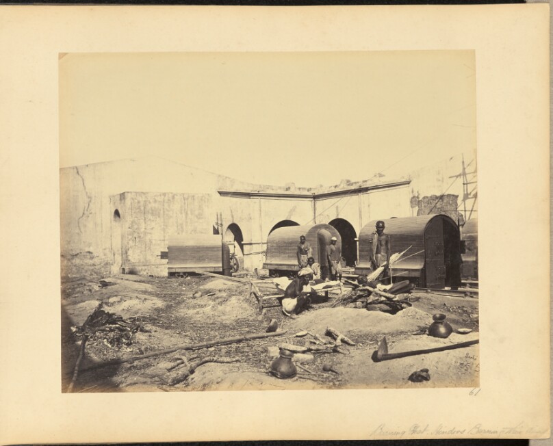 Burning Ghat. Hindoos Burning Their Dead.