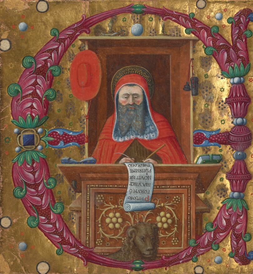 Initial E: Saint Jerome in His Study