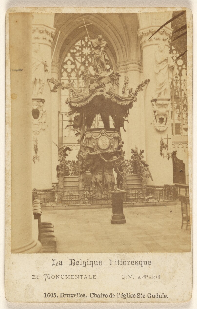Bruxelles. Chaire de l'eglise Ste Gudule.