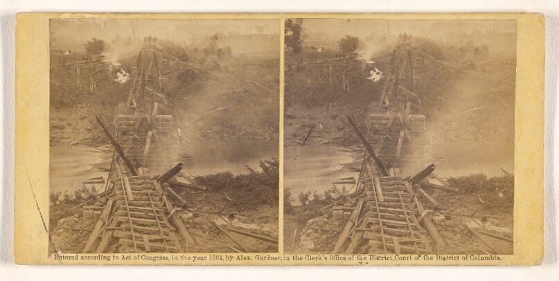 Destruction of Railroad Bridge Across the North Anna, 25th May, 1864.