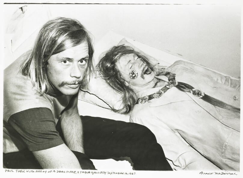 Paul Thek with Effigy of a Dead Hippie, Stable Gallery