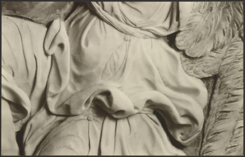 [Sculptural detail: robes]