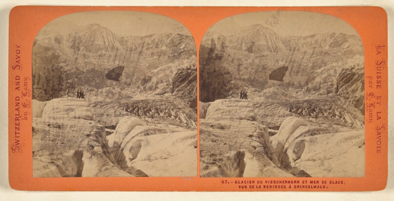 Glacier de Viescherhorn et Mer de Glace, Vus de la Benisegg a Grindelwald.