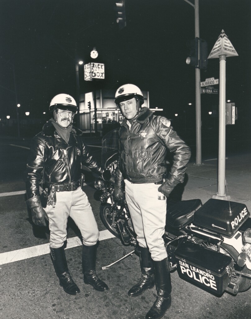 Two San Leandro Policemen near the Jack-in-the-Box