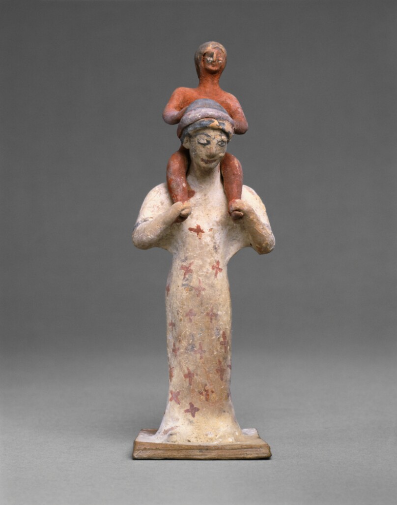 Statuette of a Woman Carrying a Boy on Her Shoulders
