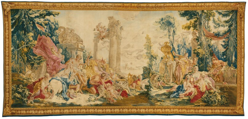 Tapestry: Bacchus et Arianne, Bacchus changé en raisin