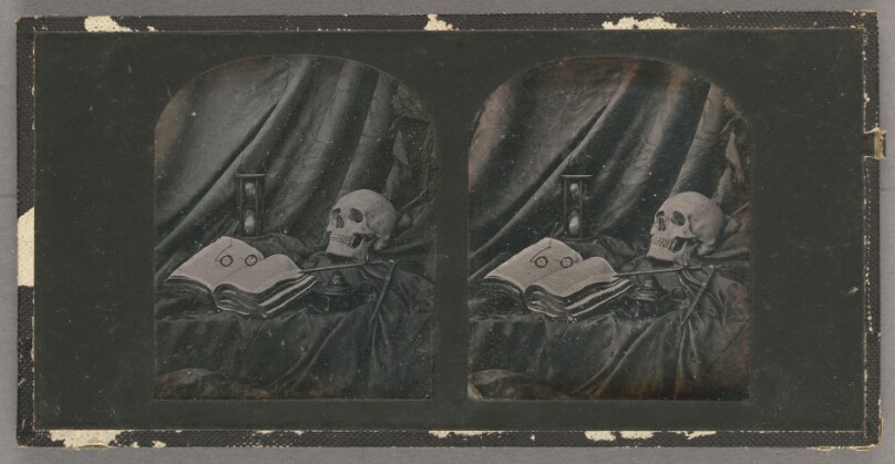 Vanitas / Still Life of Skull, Books, and Hourglass / The Sands of Time