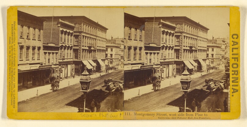 Montgomery Street, west side from Pine to California - Odd Fellows' Hall, San Francisco.