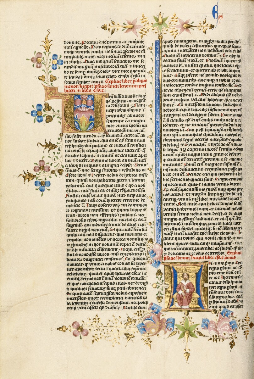 Initial I: King Cyrus Enthroned