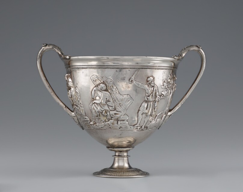 Two-handled Cup with Relief Decoration