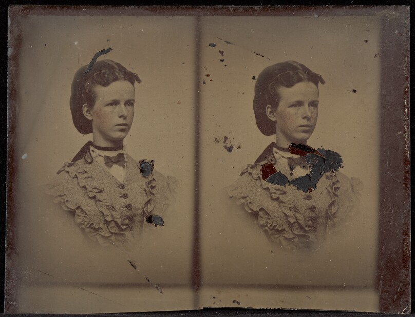 [Double portrait of a young woman]