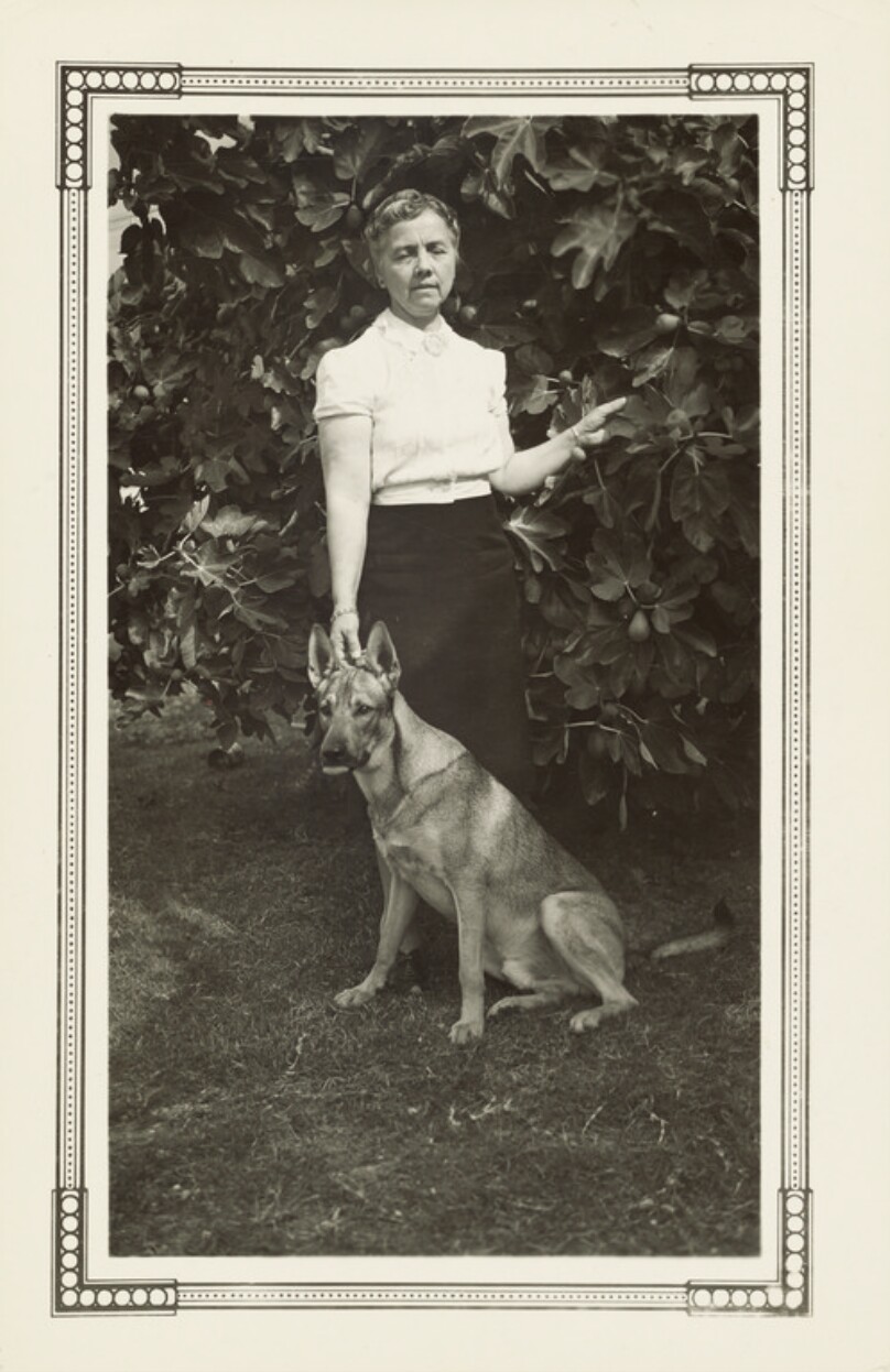 [Woman with dog]