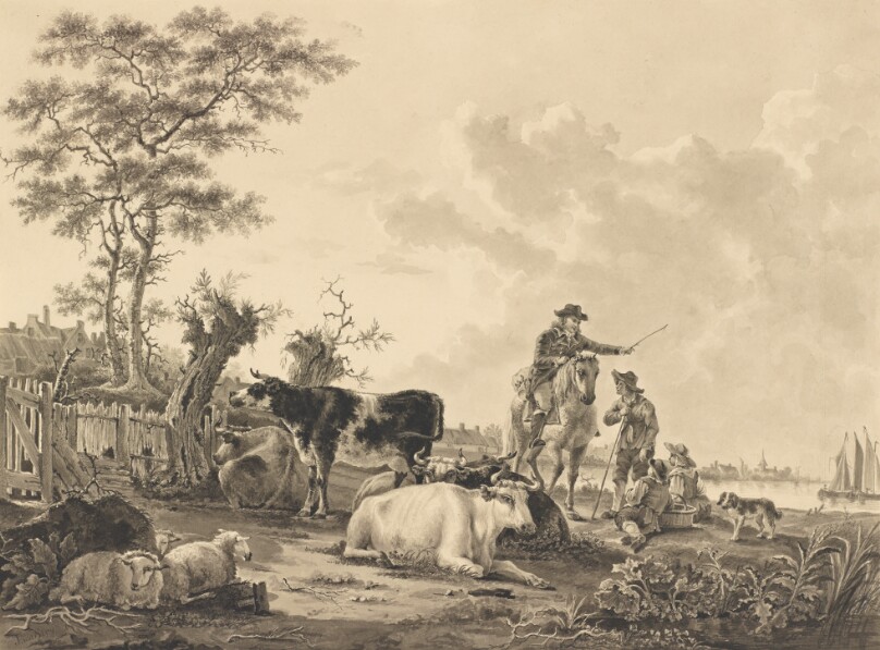 Landscape with Cattle, Sheep, and Herders