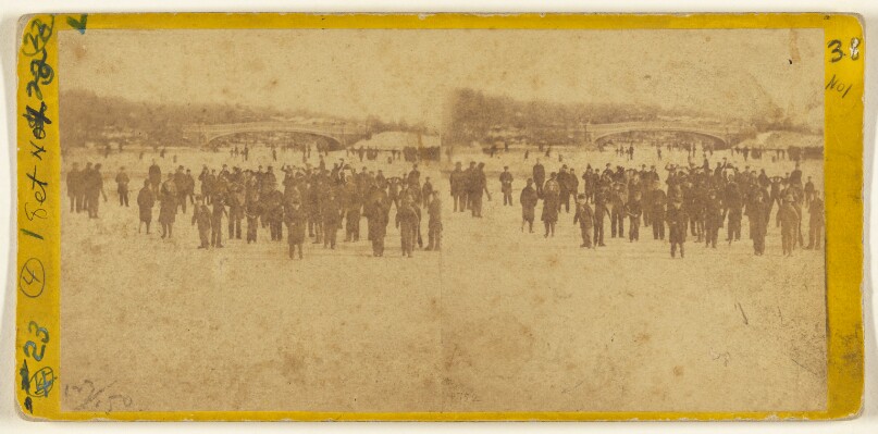 Central Park. Skating Scene in Central Park, Winter 1866.